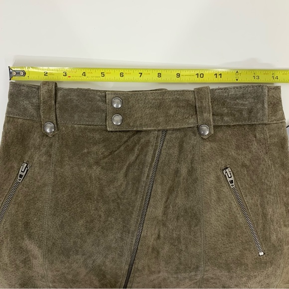 BLANK NYC Warm Gray Suede Leather Moto Style Mini Skirt Zip Up New Size 28 - Picture 15 of 16